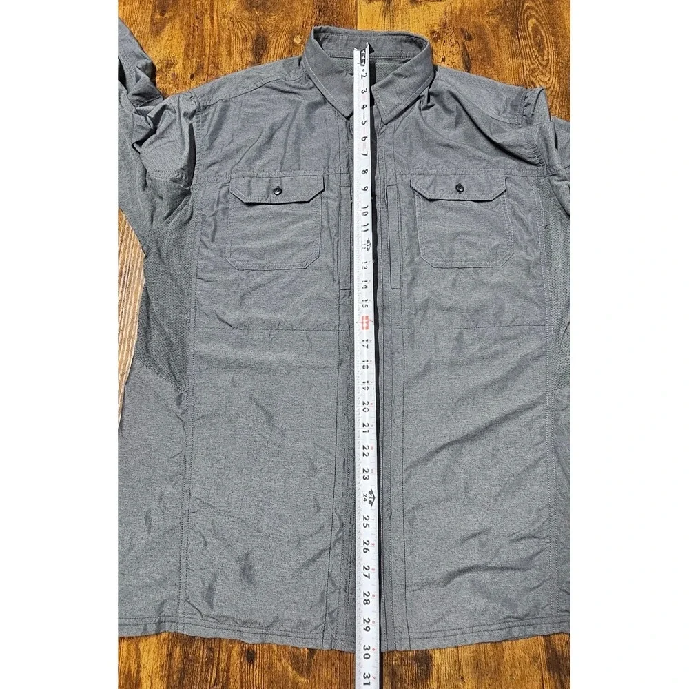 Kuhl Mens XL Charcoal Gray Long Sleeve Button Down Hiking Performance Shirt 4397